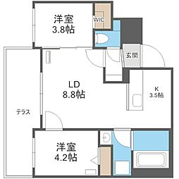 札幌市中央区南十五条西8丁目マンション 1SLDKの間取図画像