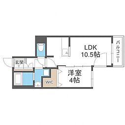 MOCA 1LDKの間取図画像
