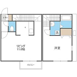 アジュール 1LDKの間取図画像