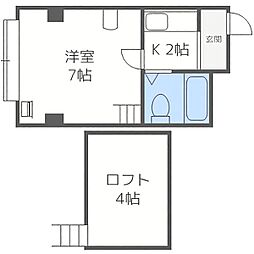 メモリー8・12 1Kの間取図画像