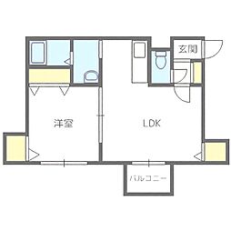 ジュエルスカイ 1LDKの間取図画像
