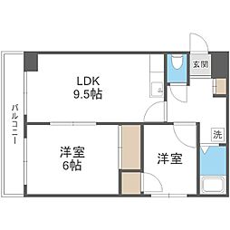 第1粕谷マンション 2LDKの間取図画像