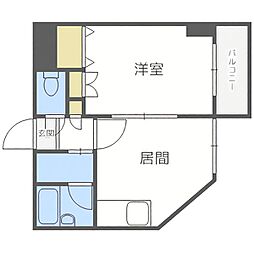 コスモス東札幌 1DKの間取図画像