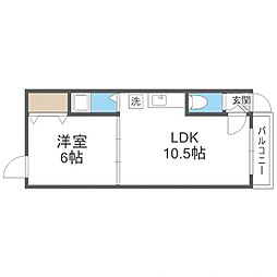 札幌市営南北線 澄川駅 徒歩3分の賃貸アパート 3階1DKの間取り