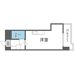 札幌市営南北線 すすきの駅 徒歩9分の賃貸マンション 9階1Kの間取り