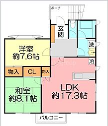 ヒルサイドコート 2LDKの間取図画像