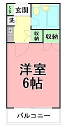 ドルチェ大磯 1Kの間取図画像