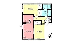 ヴィラグレイスC 2LDKの間取図画像