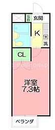 マイメゾン愛甲石田 1Kの間取図画像
