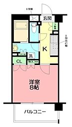 パノラマ南鴨宮 1Kの間取図画像