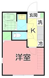 VINCITORE東海大学前 1Kの間取図画像
