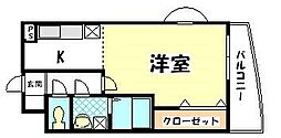 ロワジール 1Kの間取図画像