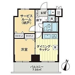 ライオンズマンション平塚宝町 1SDKの間取図画像
