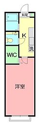 エミール湘南 1Kの間取図画像