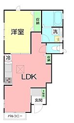 ハイムエイト2C棟 1LDKの間取図画像