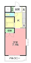 メゾン榎木町 1Kの間取図画像
