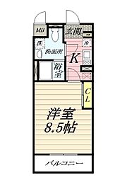Access湘南平塚 1Kの間取図画像