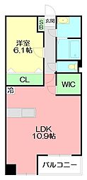 プレミエーテル 1LDKの間取図画像