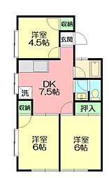 メゾン・ド・フルール 3DKの間取図画像