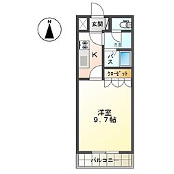 サニーインプレス2 1Kの間取図画像