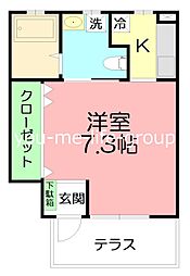 ROND2番館 1Kの間取図画像