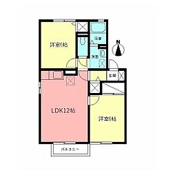 ディアコートB 2LDKの間取図画像