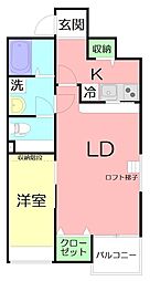 フォルケホイスコーレ湘南 1LDKの間取図画像