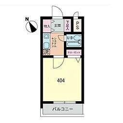 フジビューハイツ山下 1Kの間取図画像