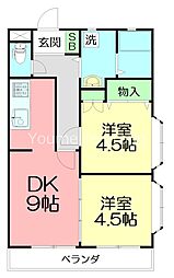 メゾン・ド・エスポワール 2DKの間取図画像