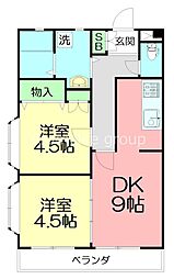メゾン・ド・エスポワール 2DKの間取図画像