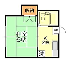 イーハトーブ 1Kの間取図画像