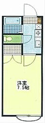 フラット2 1Kの間取図画像