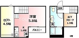 ビターマカロン 1Kの間取図画像