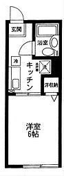 シティハイムマリオンミキ 1Kの間取図画像