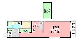 アンバーレジデンス 1Kの間取図画像