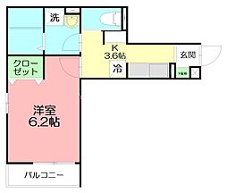 エムズバーレイ湘南平塚 1Kの間取図画像