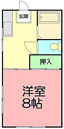 政海ハイツ 1Kの間取図画像