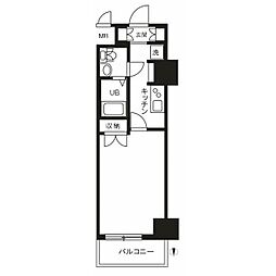 ステラ平塚 5階1Kの間取り