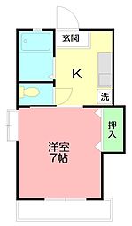 ドミールタカミネ 1Kの間取図画像