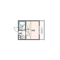 サーフ松風町 2階1Kの間取り