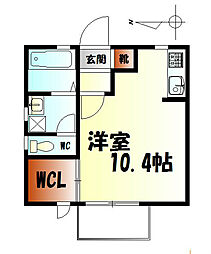 桃浜ガーデンコート ワンルームの間取図画像