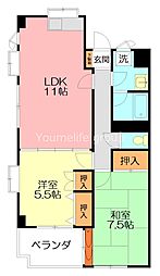 カサフェリース 2LDKの間取図画像