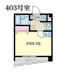ピュアspace ワンルームの間取図画像