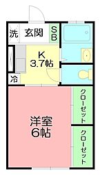 間取図画像 1K