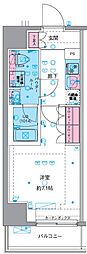 GENOVIA平塚 6階1Kの間取り