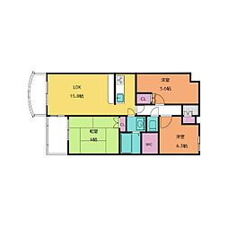 フィールドサン 3LDKの間取図画像