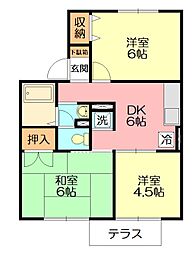 ハイツ須藤 3DKの間取図画像