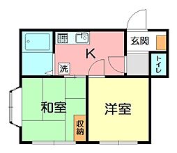 松本アパート 2DKの間取図画像