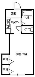 そらハウス 1Kの間取図画像