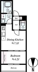 GRADUS平塚II 1DKの間取図画像